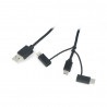Przewód Lanberg 3w1 USB typ A - microUSB + lightning + USB typ C 2.0 czarny PVC - 1,8m - zdjęcie 3