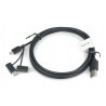 Przewód Lanberg 3w1 USB typ A - microUSB + lightning + USB typ C 2.0 czarny PVC - 1,8m - zdjęcie 4