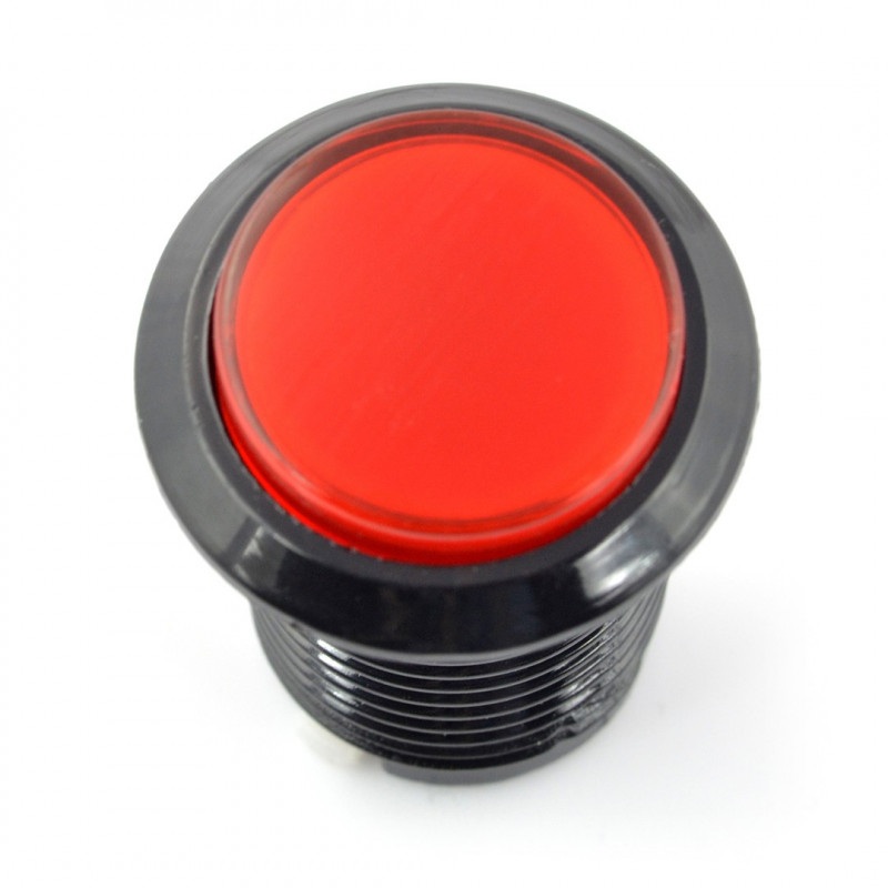 Arcade Push Button 3,3cm - czarny z czerwonym podświetleniem