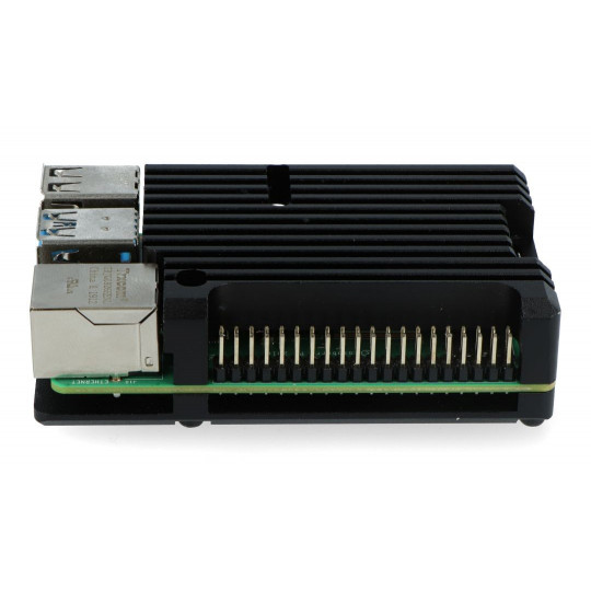 Корпус justPi для Raspberry Pi 4B - алюмінієвий - чорний - LT-4B03