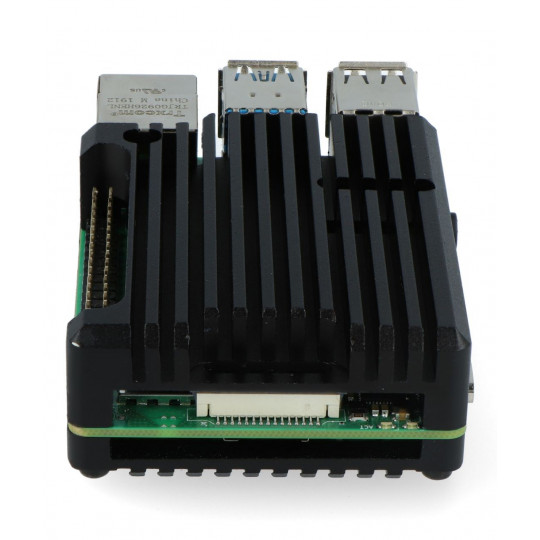 Корпус justPi для Raspberry Pi 4B - алюмінієвий - чорний - LT-4B03