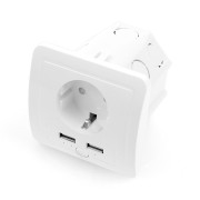 Coolseer COL-WS02WE - inteligentne gniazdko podtynkowe WiFi + 2x USB