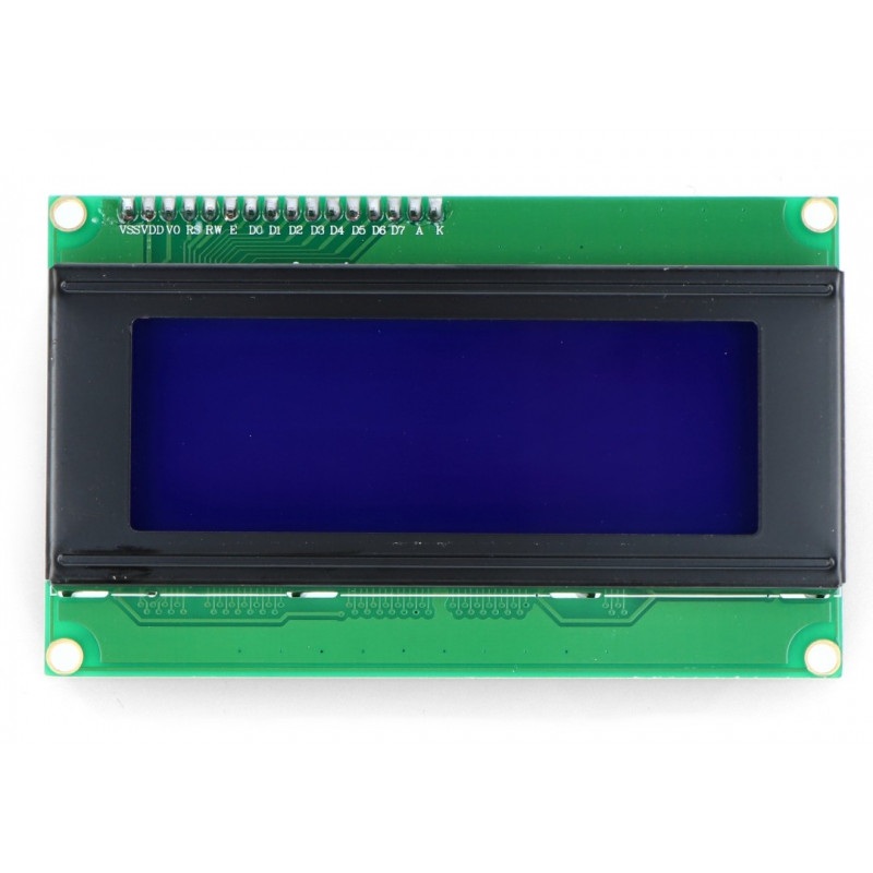 Wyświetlacz LCD 4x20 znaków niebieski + konwerter I2C dla Odroid H2