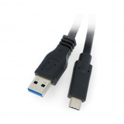 Przewód Akyga USB 3.0 A - USB 3.1 Typ C czarny - 0,5m