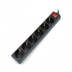 Listwa zasilająca z zabezpieczeniem Esperanza Titanum TL140D czarna - 6 gniazd typu F - 3m