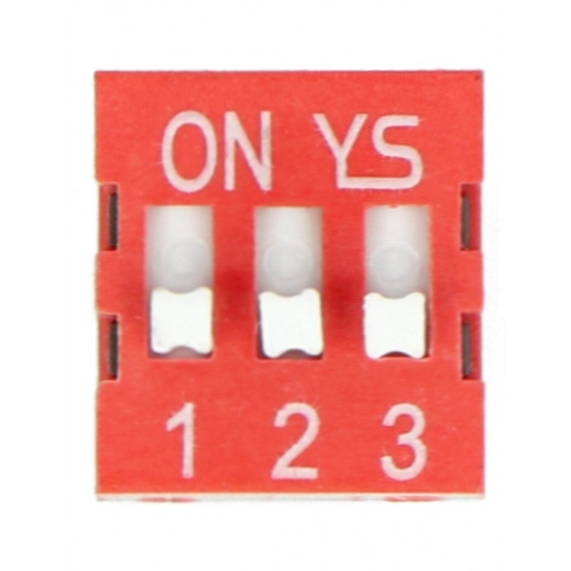 Przełącznik DIP switch 3-polowy - czerwony