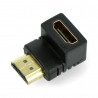 Przejściówka kątowa HDMI gniazdo - wtyk - zdjęcie 1