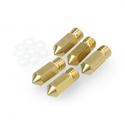 Dysza 0,4mm M6 - filament 1,75mm - miedź -5szt. + uszczelka 8szt. - do drukarki Dobot Mooz