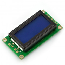 Wyświetlacz LCD 2x8 znaków niebieski