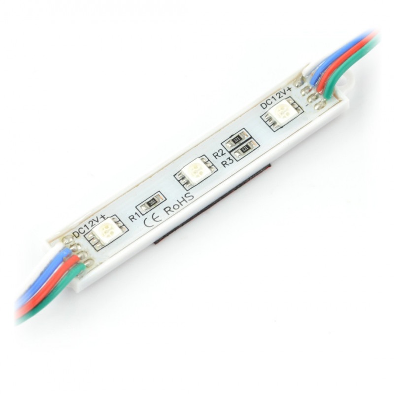 Moduł 3x LED SMD5050 RGB 12V IP65 - 10szt.