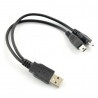 Adapter USB 2w1 miniUSB, microUSB - 20cm - zdjęcie 1