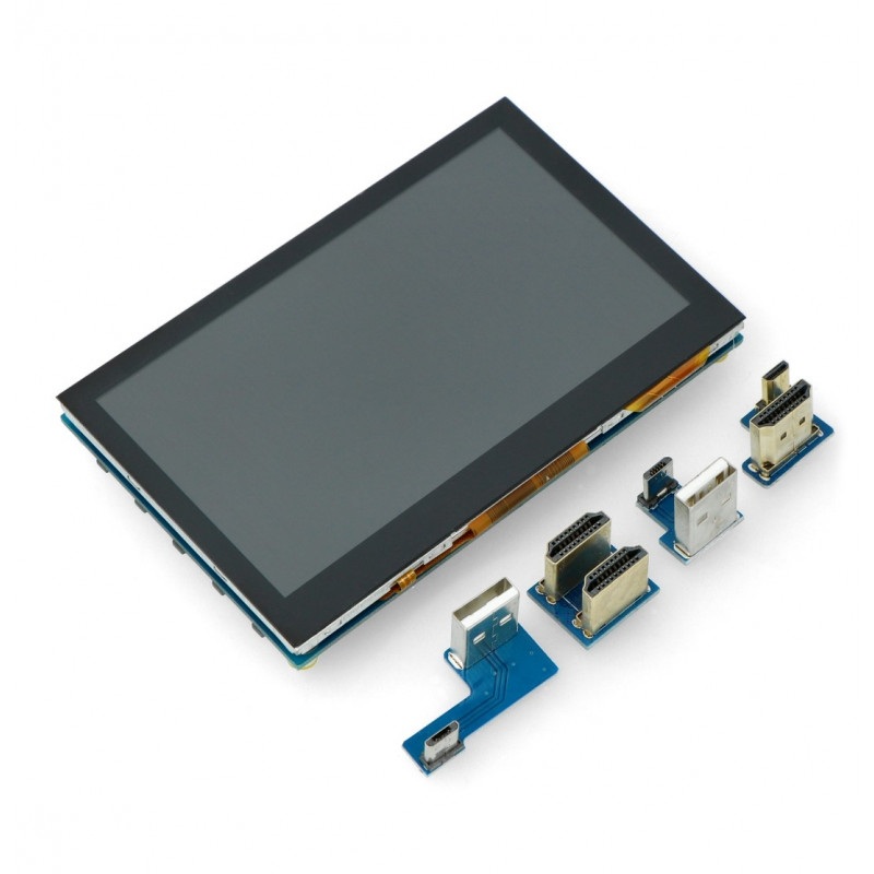 Ekran dotykowy Waveshare B pojemnościowy LCD 4,3'' IPS 800x480px HDMI + USB dla Raspberry Pi 4B/3B/3B+Zero