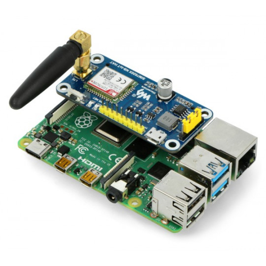 NB-IoT HAT - GSM SIM7020E - накладка для Raspberry Pi 4B/3B+/3B/2B/Zero - Waveshare 15936