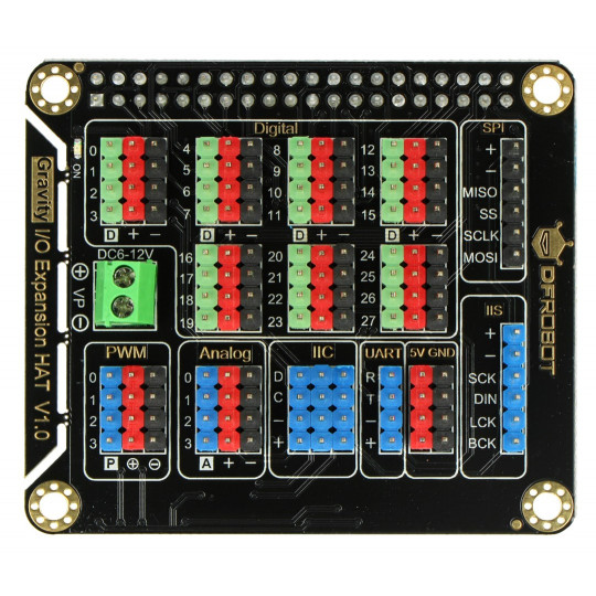 Плата расширения ввода-вывода HAT — расширитель контактов для Raspberry Pi 4B/3B+/3B/2B — DFRobot DFR0566