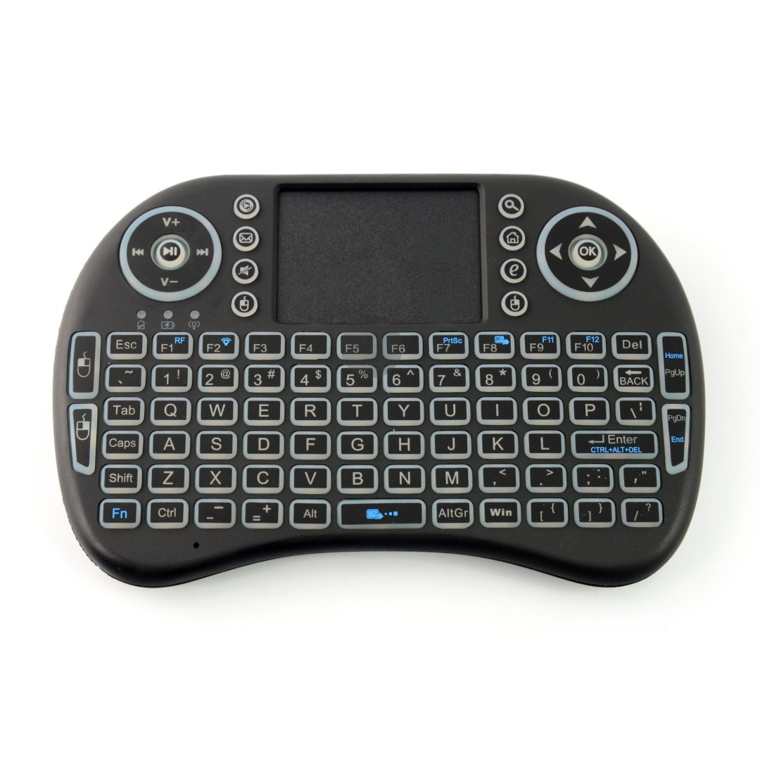 Klawiatura bezprzewodowa + touchpad Mini Key - czarna z podświetlaniem