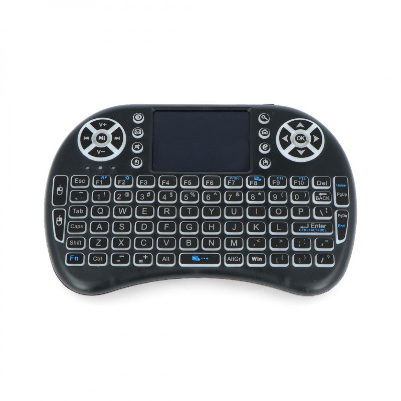 Mini klawiatura bezprzewodowa RGB K800I + touchpad Mini Key - czarna