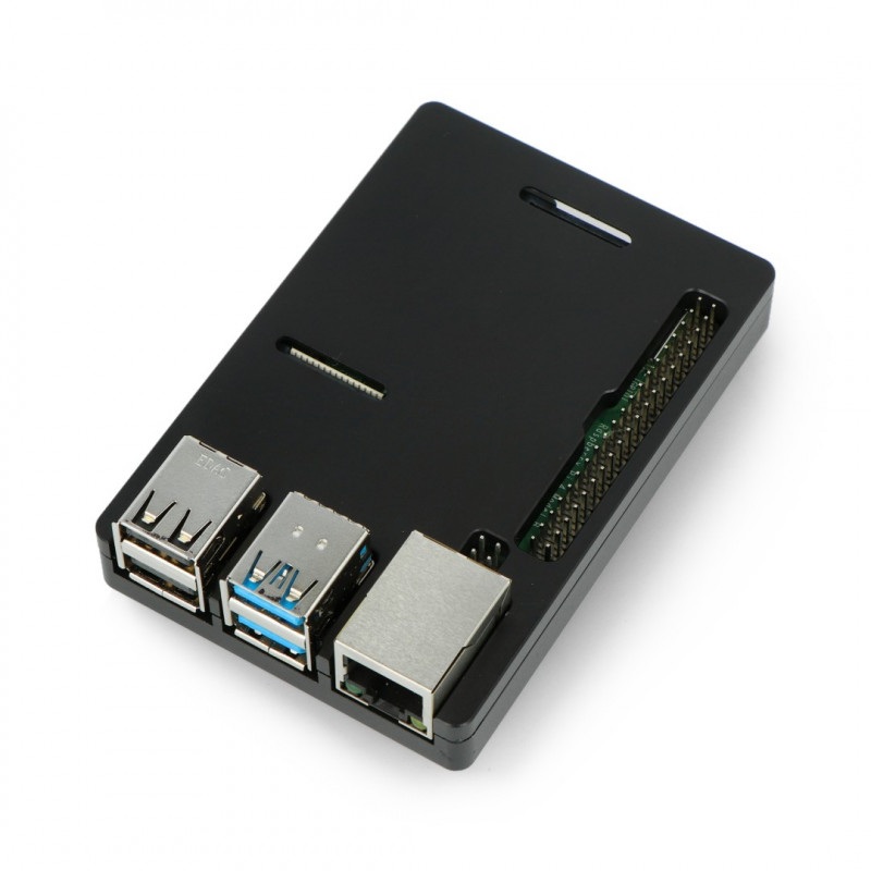 Obudowa N300 do Raspberry Pi 4B - aluminiowa - czarna