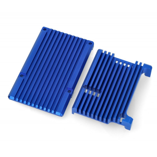 Корпус для Raspberry Pi 4B - алюминиевый - синий