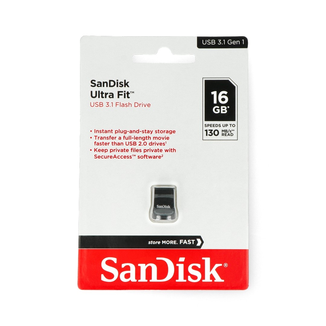 SanDisk Ultra Fit - pamięć USB 3.0 Pendrive 16GB