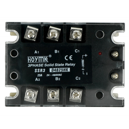 Трифазне твердотільне реле SSR Hoymk D4825HK 3x25A 380VAC / 32DC