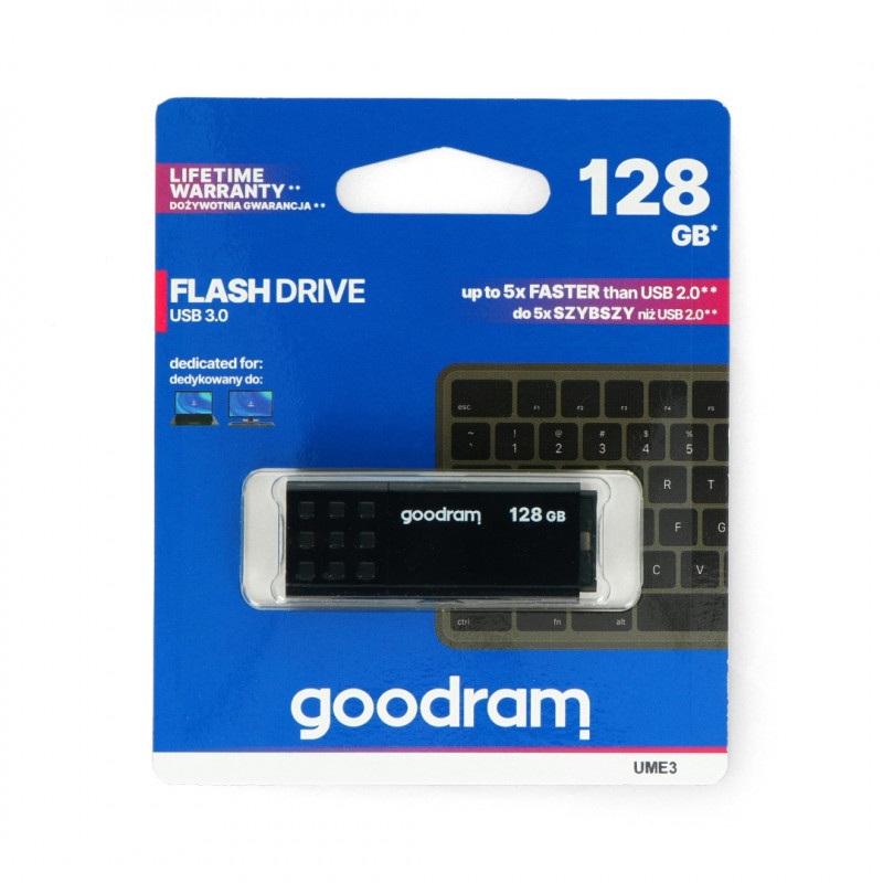 GoodRam Flash Drive - pamięć USB 3.0 Pendrive - UME3 czarny 128GB