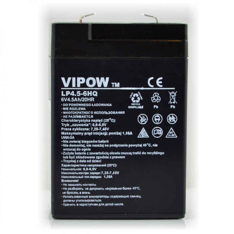 Akumulator żelowy 6V 4,5Ah Vipow
