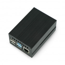 Obudowa do Raspberry Pi 4B z wentylatorem - metalowa - czarna