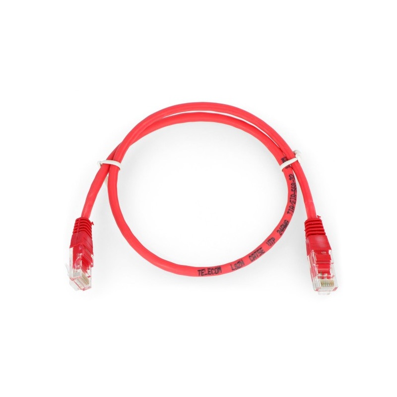 Przewód sieciowy Ethernet Patchcord UTP 5e 0,5 m - czerwony