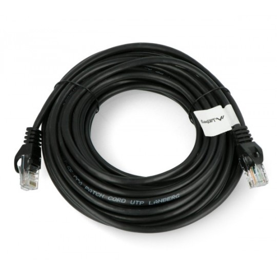 Мережевий кабель Lanberg Ethernet Patchcord UTP 5e 10 м - чорний