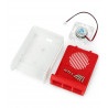 Obudowa do Raspberry Pi 4B - ABS - LT-4A11- biało czerwona - z wentylatorem niebieskie podświetlenie LED - zdjęcie 3