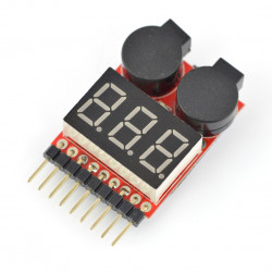 Wskaźnik napięcia Li-pol 2-8S z buzzerem