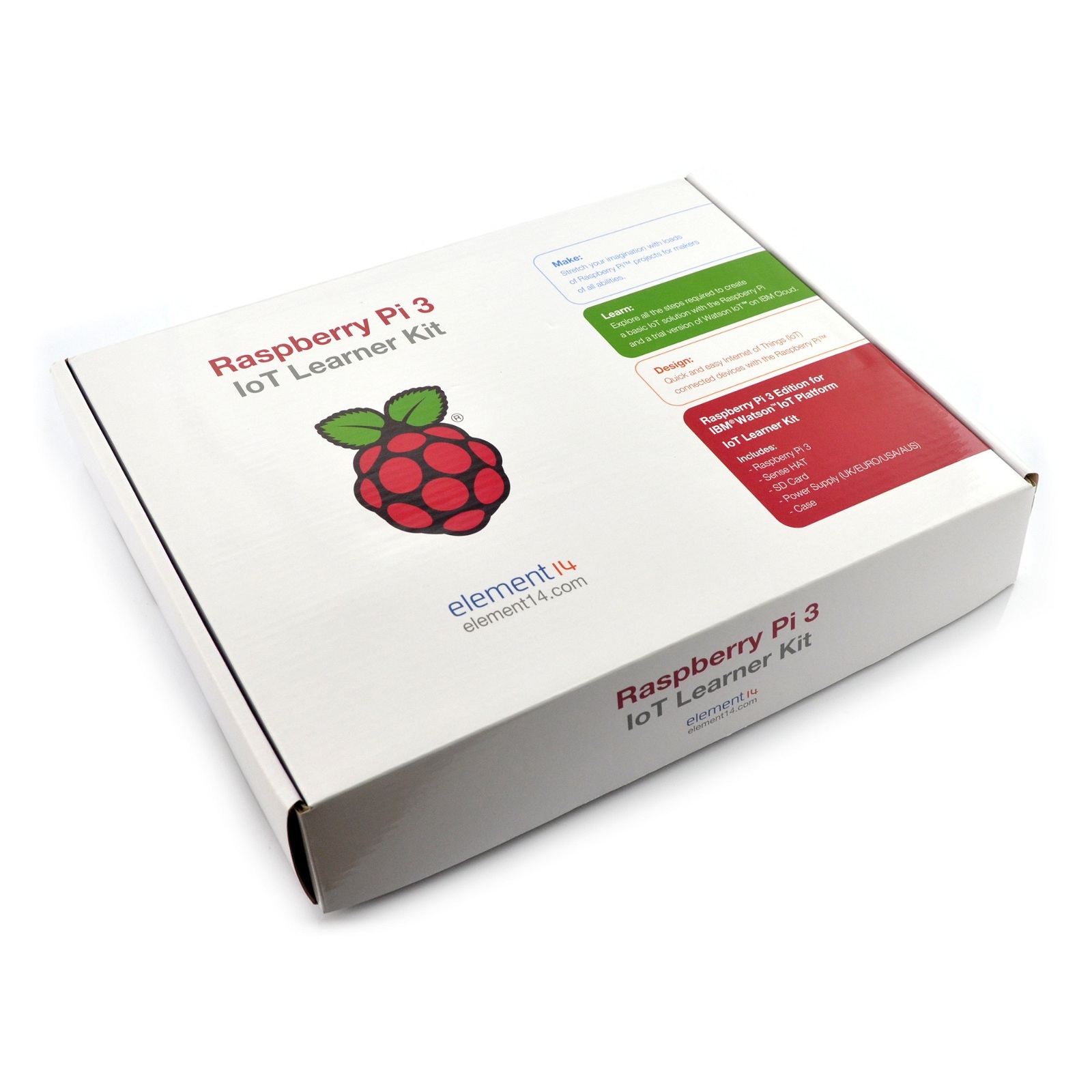Raspberry Pi 3 IoT Learner Kit: Raspberry Pi 3 + SenseHAT + obudowa + karta pamięci + oryginalny zasilacz