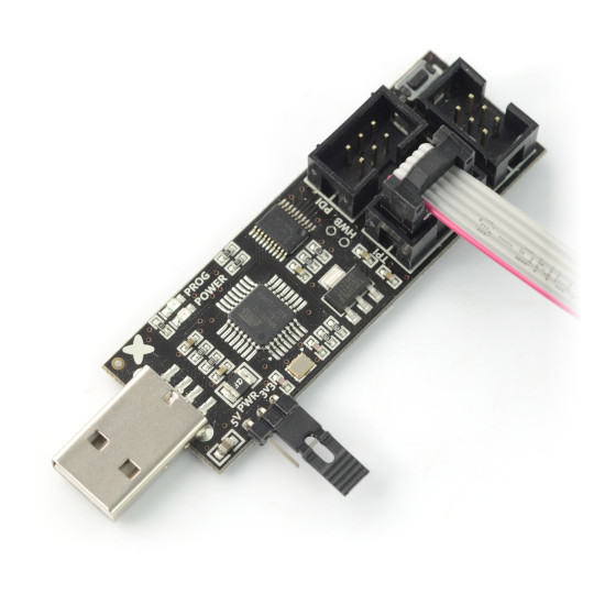 Програматор AVR MKII v3, сумісний з AVRISP-MKII ISP + IDC Tape