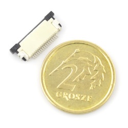 Złącze żeńskie ZIF, FFC/FPC, poziome 16 pin, raster 0,5 mm, górny kontakt