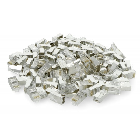 Мережевий штекер Lanberg RJ45 прохідний кат. 6e FTP - 100 шт.