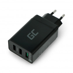 Zasilacz Green Cell CHAR03 3xUSB 30W z Quick Charge 3.0 - czarny
