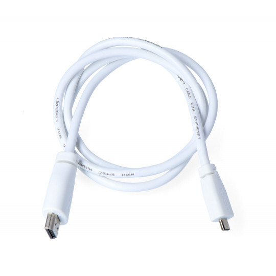 Кабель MicroHDMI - HDMI 2.0 - оригінальний для Raspberry Pi 4/5 - 2 м - білий