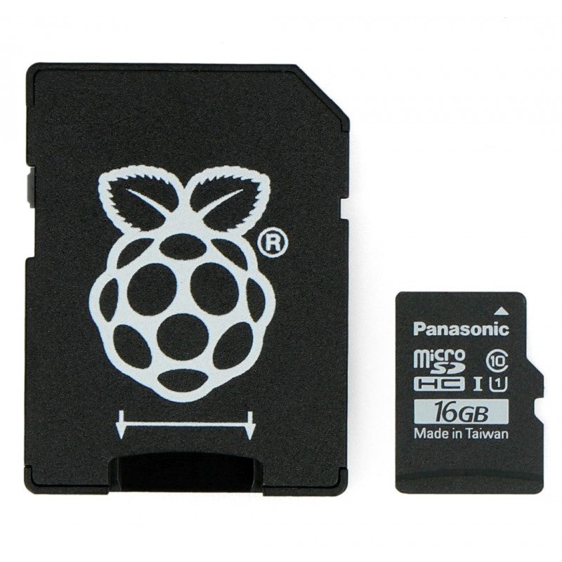 Karta pamięci Panasonic microSD 16GB 40MB/s klasa 10 + system Raspbian dla Raspberry Pi 4B/3B+/3B/2B/Zero