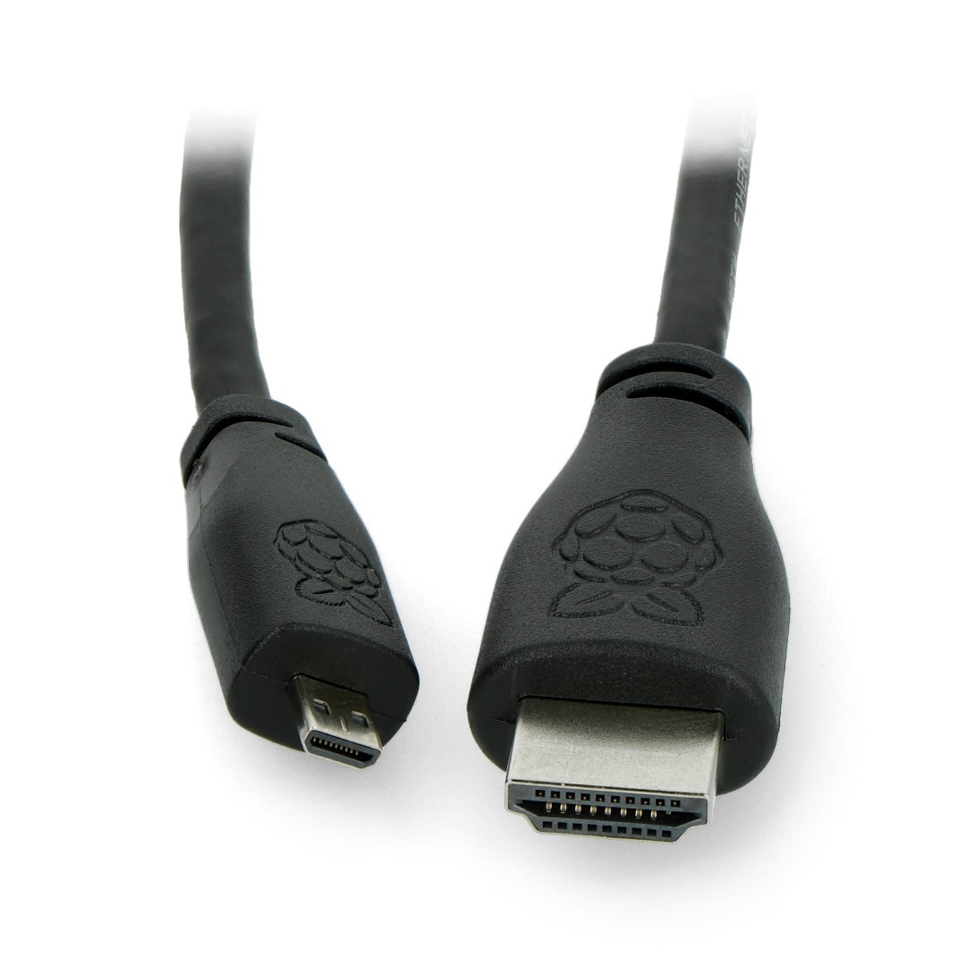 Przewód microHDMI - HDMI 2.0 - oryginalny dla Raspberry Pi 4 - 1m - czarny