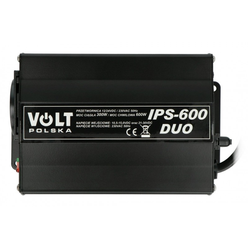 Przetwornica DC/AC step-up 12/24VDC / 230VAC 300/600W - sinus - Volt IPS 600 Duo
