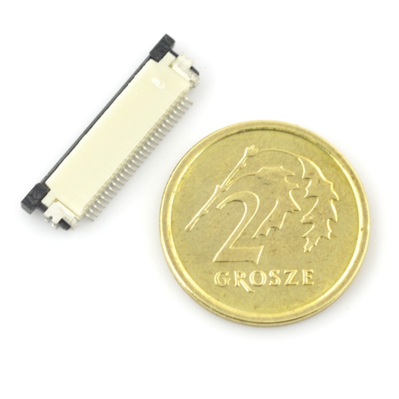 Złącze żeńskie ZIF, FFC/FPC, poziome 27 pin, raster 0,5 mm, górny kontakt