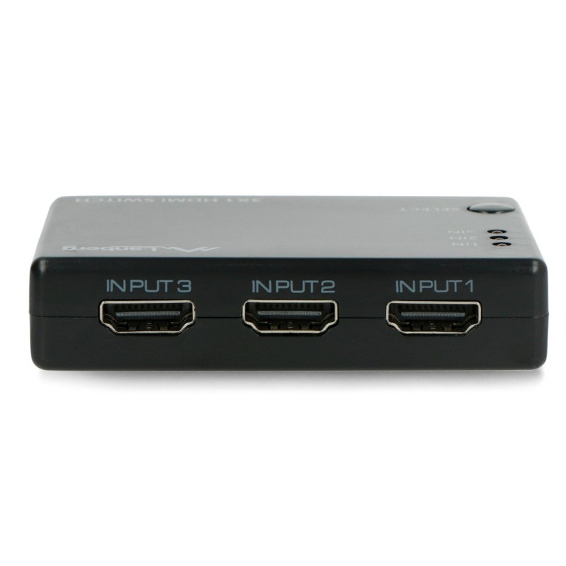 Przełącznik wideo - 3 porty HDMI  - z pilotem i odbiornikiem IR - port microUSB - Lanberg SWV-HDMI-0003