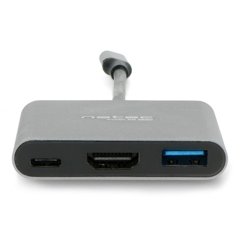 Hub - Multiport Natec Fowler Mini - USB-C PD HDMI - szary