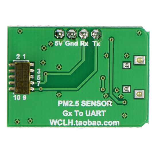 IDC 10pin 1.27mm - адаптер microUSB для датчика PMS7003 - з припаяними контактами