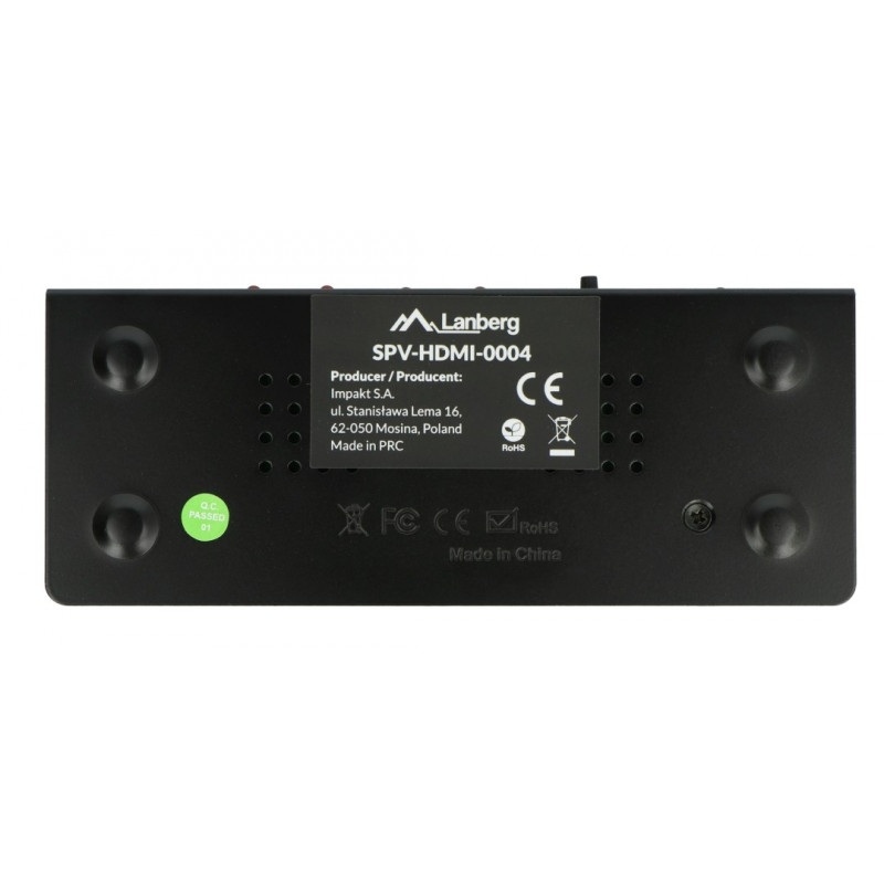 Splitter HDMI Lanberg - 4x HDMI 4K + zasilacz - czarny