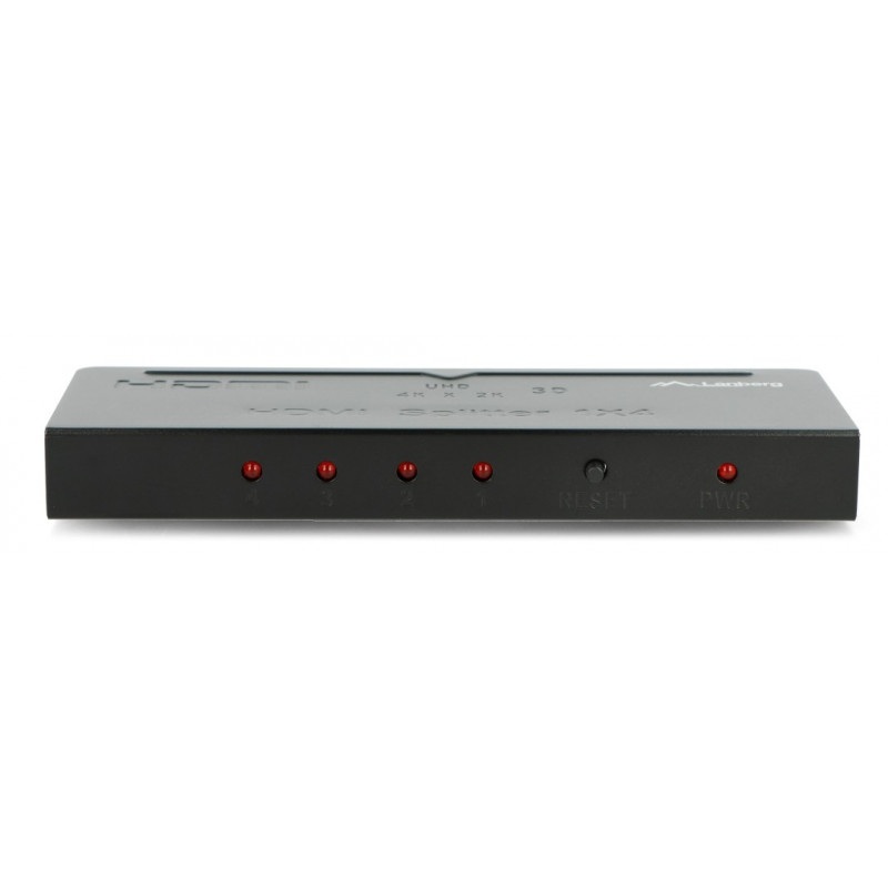 Splitter HDMI Lanberg - 4x HDMI 4K + zasilacz - czarny