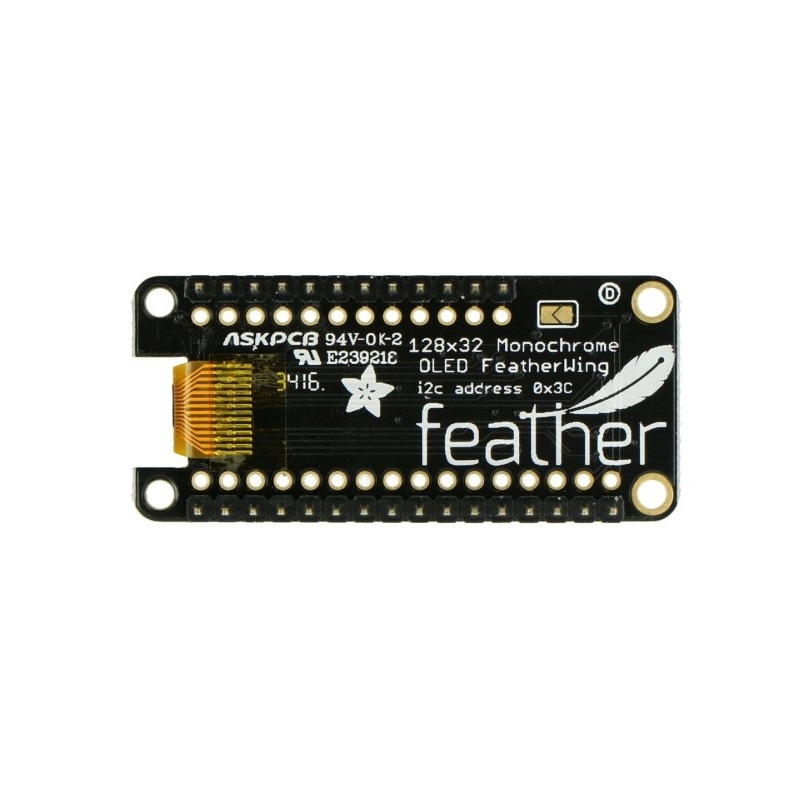 Adafruit FeatherWing wyświetlacz OLED 128x32px - nakładka dla Feather - ze złączami