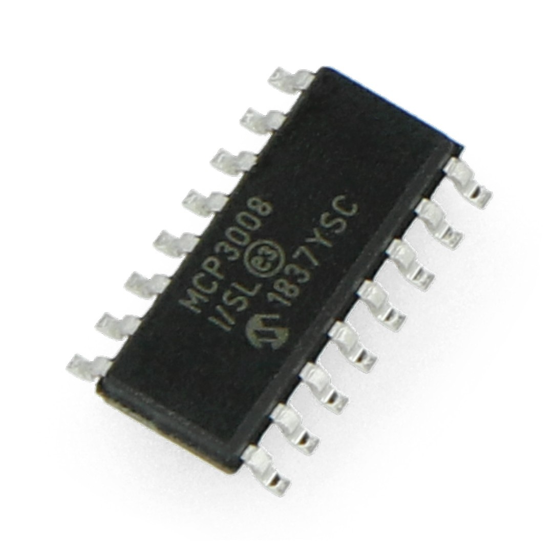 Przetwornik A/C MCP3008-I/SL 10-bitowy 8-kanałowy SPI - SMD