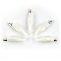 Złącze krokodylkowe 27mm białe - 5szt.