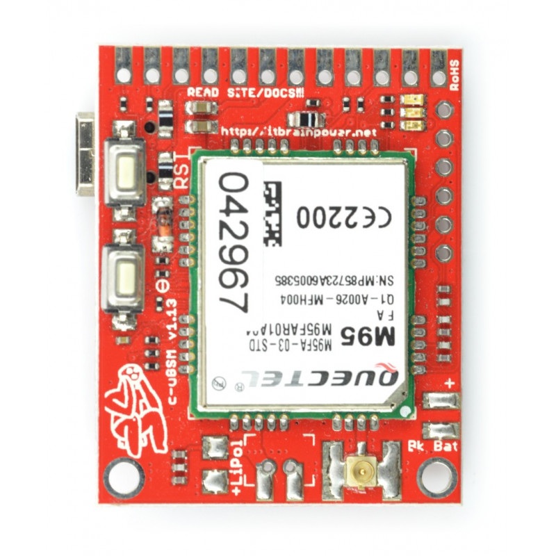 Moduł GSM GPRS dual SIM - c-uGSM μ-shield v.1.13 - do Arduino i Raspberry Pi - złącze u.FL